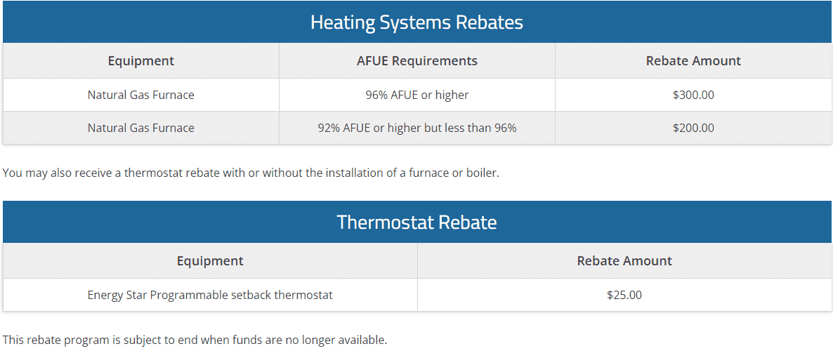 Programable Thermostat Rebate